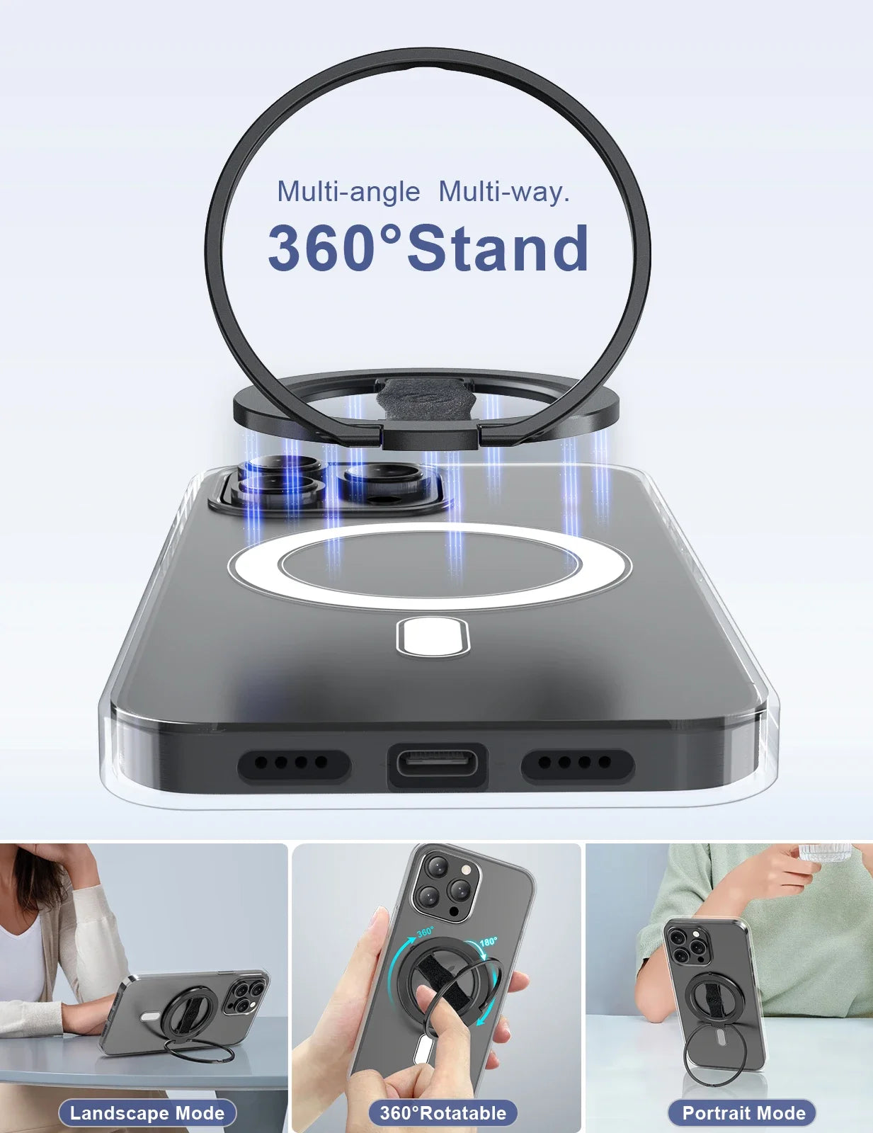 EWA MagOne™ 3rd Gen Magnetic Phone Holder with Kickstand — MagSafe Compatible for iPhone 13–17 Series