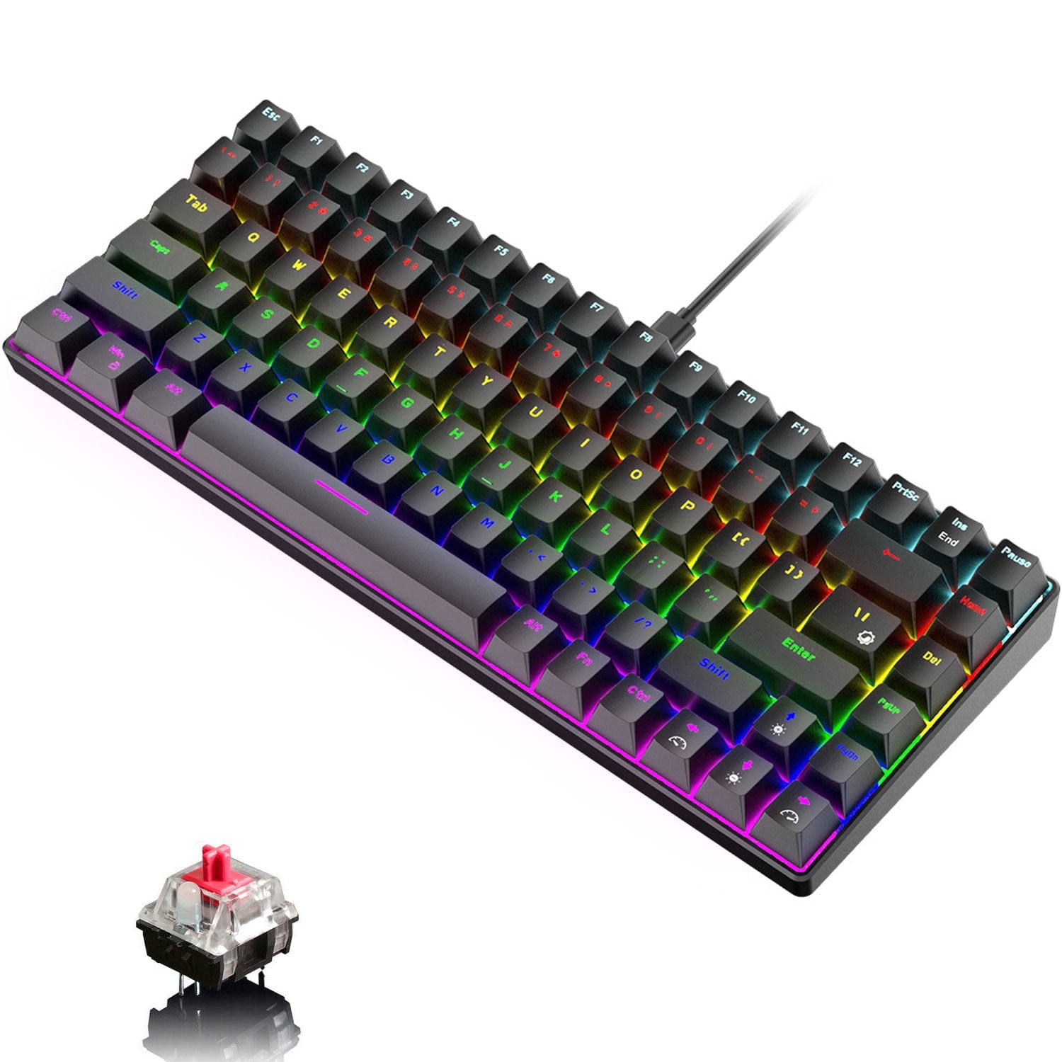 ⌨️ KeyForce™ 84-Key Mechanical Keyboard — RGB Backlit, Type-C, and Anti-Ghosting